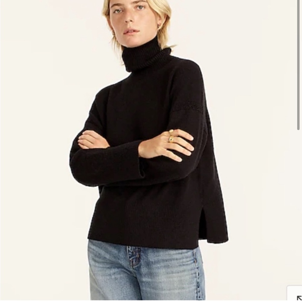 J Crew Turtleneck sweater Supersoft Yarn Merino Alpaca SMALL black